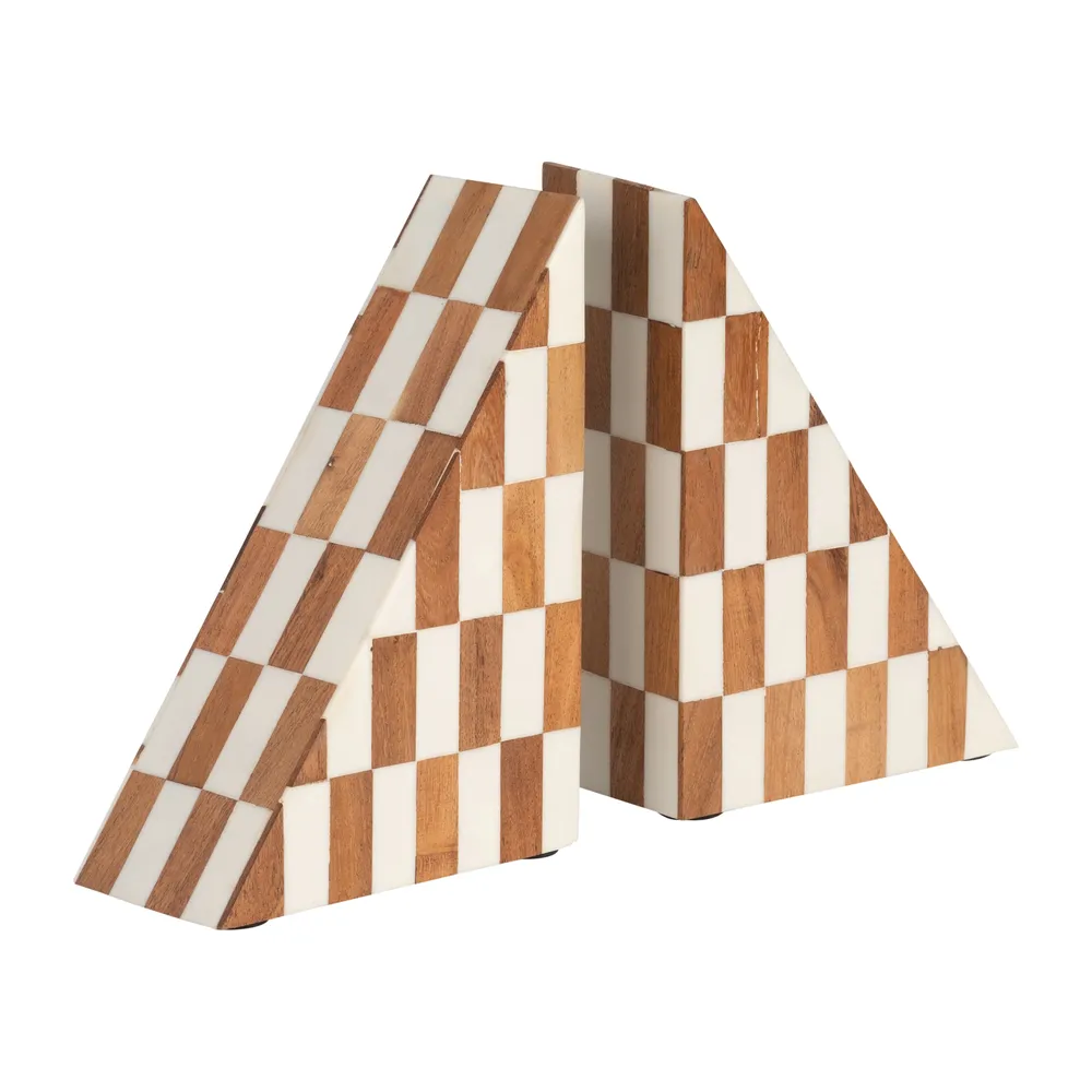 ALECSHAW SET OF 2 IVORY BOOKENDS 7 (IN)