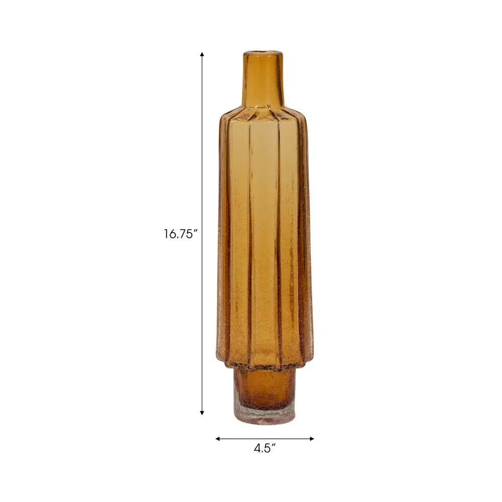 VINSON ORANGE GLASS VASE 17 (IN)