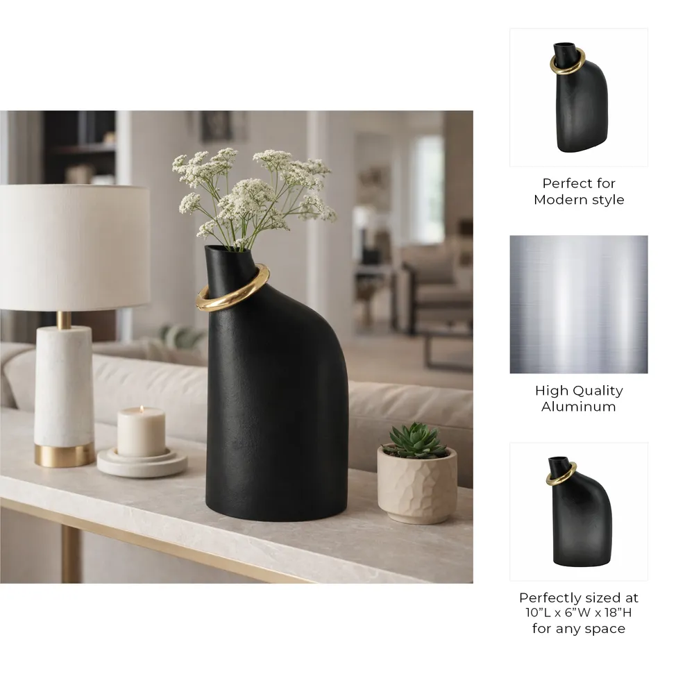 ENOCHCROSS BLACK VASE 18 (IN)