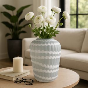AXELBURN WHITE GLASS VASE 14 (IN) 11