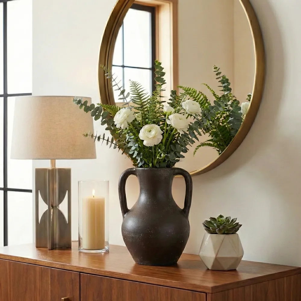 SHERMANCLIFF BROWN VASE 12 (IN)