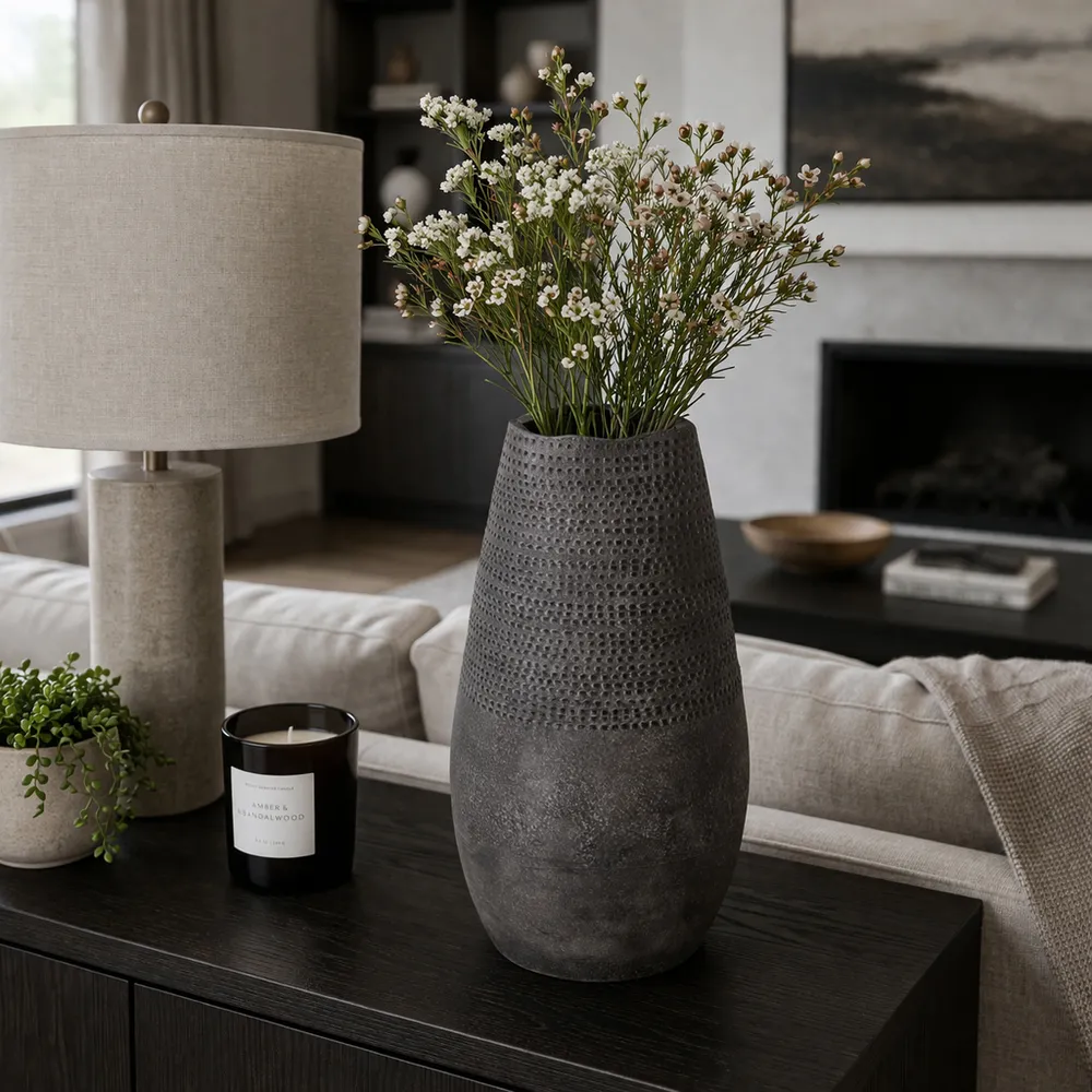 NORAHAVEN BROWN VASE 19 (IN)