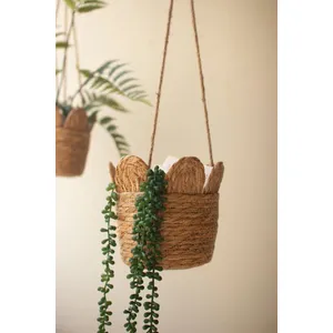 Woven Seagrass Hanging Planter Basket 3