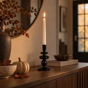 ELLENLAND BLACK CANDLE HOLDER 7 (IN) 2