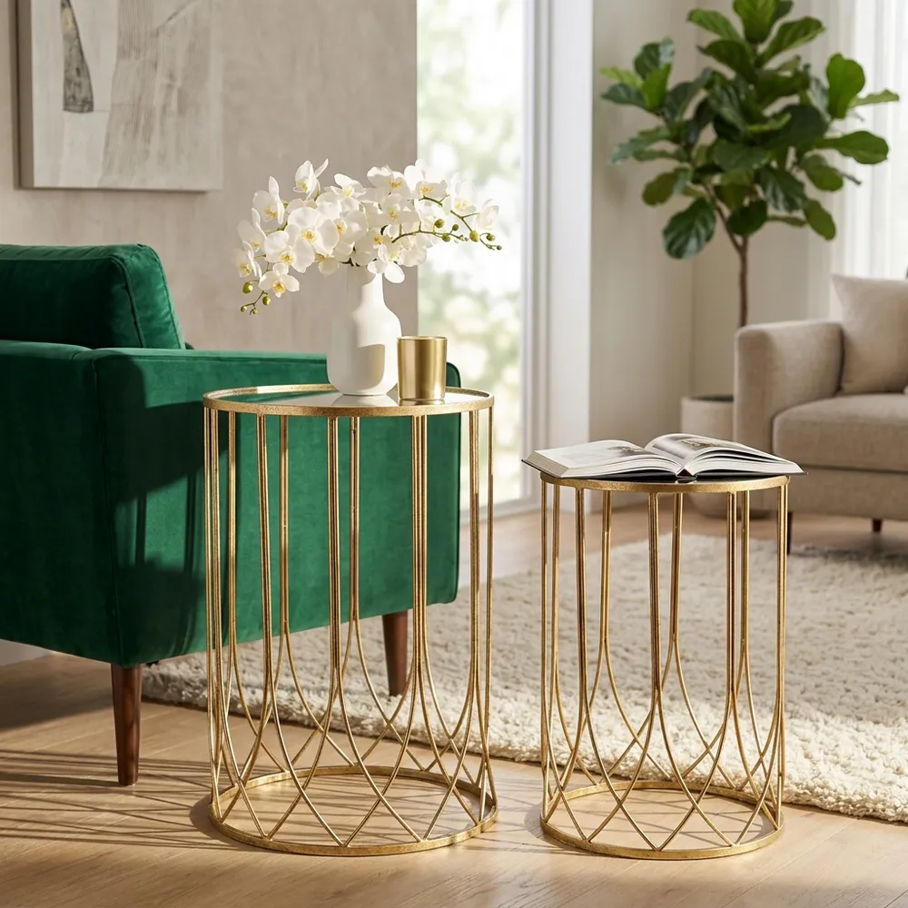 KANEHOLM SET OF 2 GOLD TABLE 26 (IN)