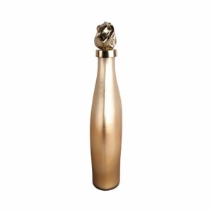 BAKERSHAW GOLD GLASS VASE 18 (IN) 4