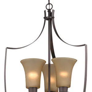 Foyer 21'' Wide 6-Light Chandelier - Oil Rubbed Bronze with Light Amber Glass 3