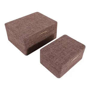 EVERTONPORT SET OF 2 BROWN BOXES 4 (IN) 4