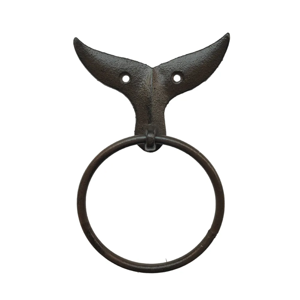 7" WHALE TAIL TOWEL RING C/I