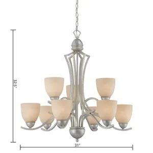Triton 31'' Wide 9-Light Chandelier - Moonlight Silver 2