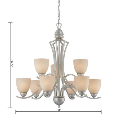 Triton 31'' Wide 9-Light Chandelier - Moonlight Silver