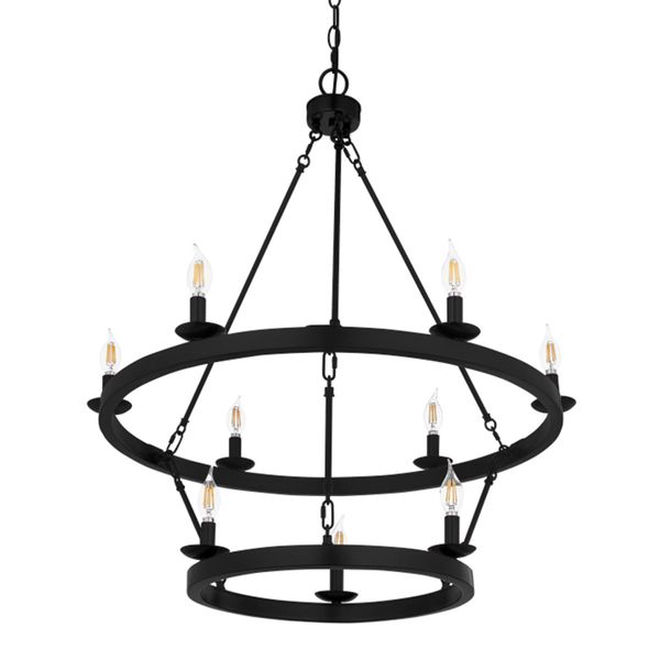Melina 34'' Wide 9-Light Chandelier - Matte Black