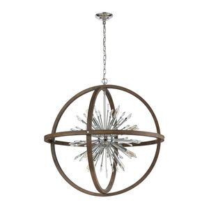 Morning Star 19.5'' Wide 6-Light Chandelier - Aged Fir with Chrome 2