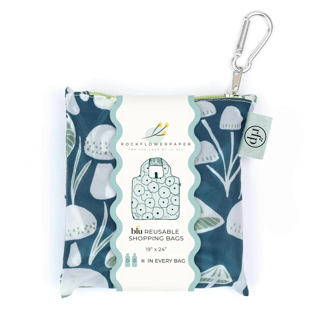 Mushrooms blu Reusable Shopping Bag