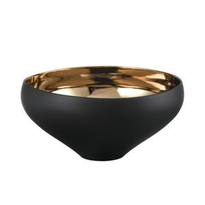 Greer Bowl - Tall Black and Gold Glazed 1
