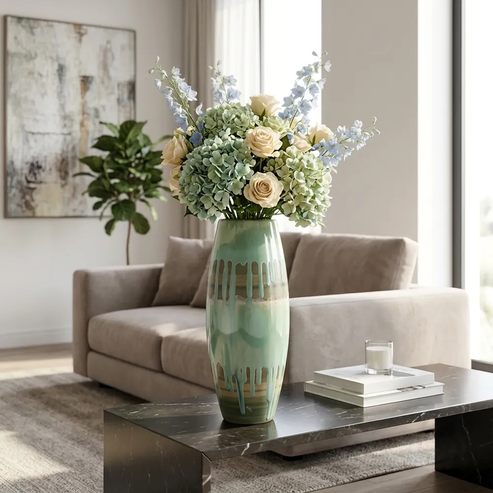 ANSELOAK GREEN VASE 18 (IN)