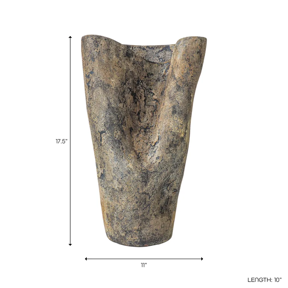 RUSHBROOK BROWN VASE 18 (IN)