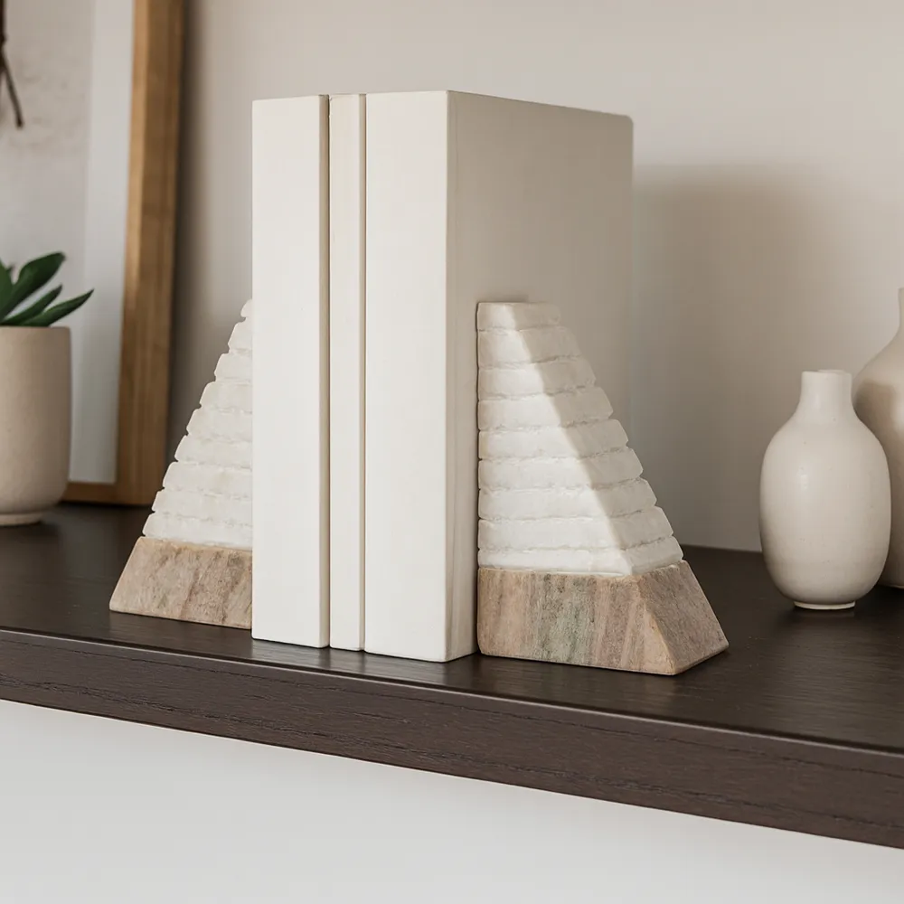 PARKWORTH SET OF 2 WHITE BOOKENDS 6 (IN)