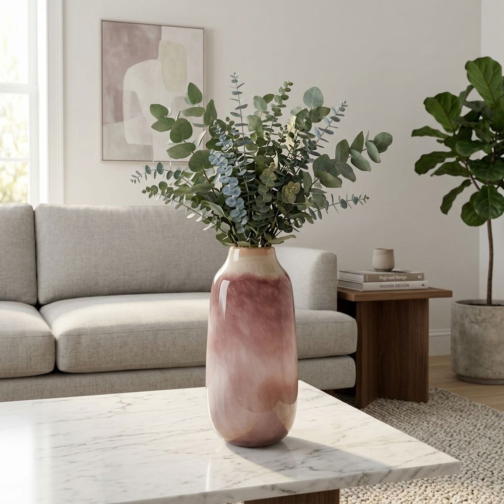 CLYDE PINK GLASS VASE 15 (IN)