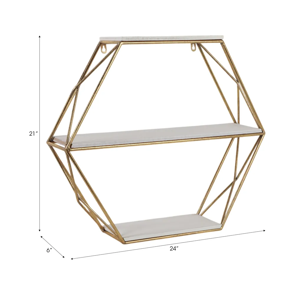 INGRIDHAVEN GOLD WALL SHELF 21 (IN)