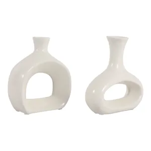 AXELTON SET OF 2 IVORY VASES 7 (IN) 4