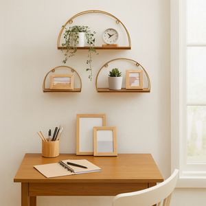 ENOCHBURN SET OF 3 BROWN WALL SHELF 12 (IN) 2
