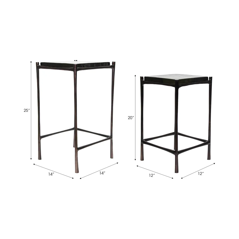 DRAKEROSE SET OF 2 BLACK TABLE 25 (IN)