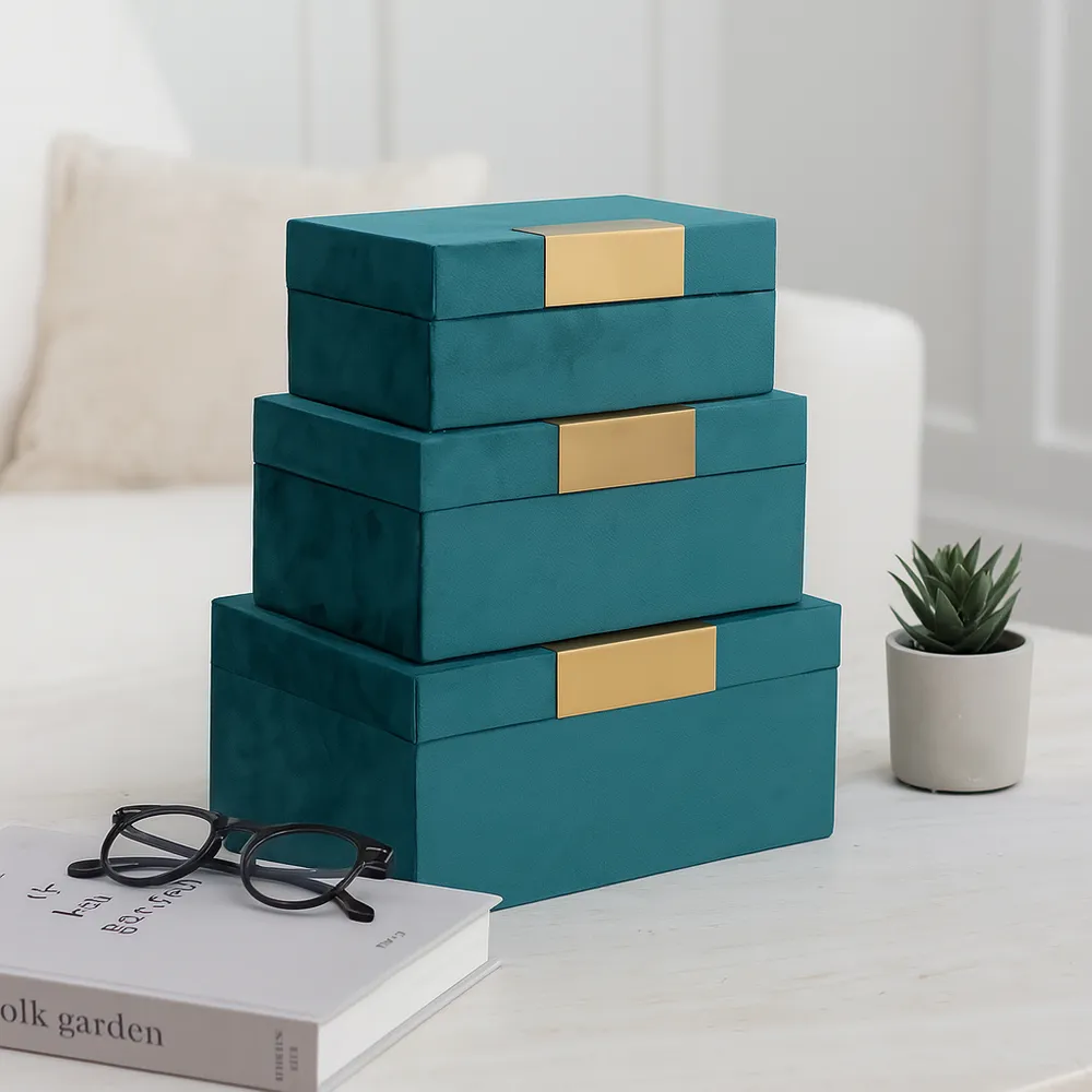 KIRBYWORTH SET OF 3 BLUE BOXES 5 (IN)