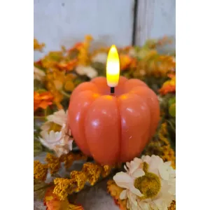 Mini pumpkin Realistic Flame 2in H Set of 2 2
