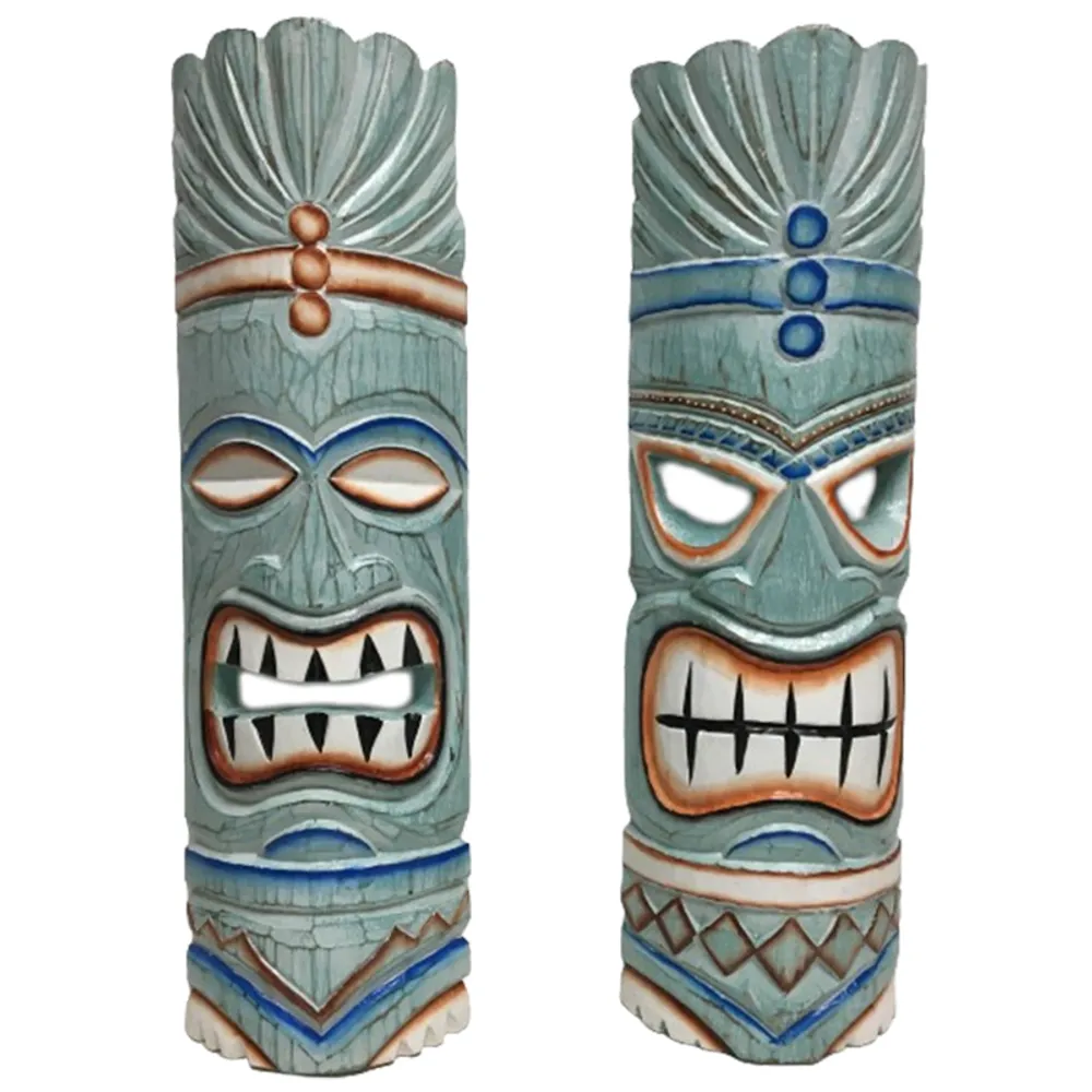 20" AQUA TRADITIONAL TIKI MASK 2-ASST