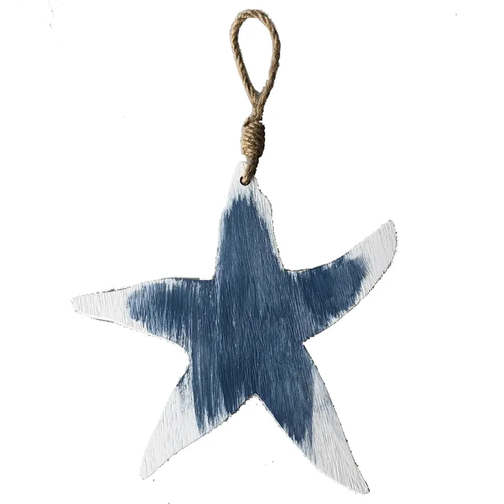 8-1/2" HANGING WHITE/BLUE STARFISH