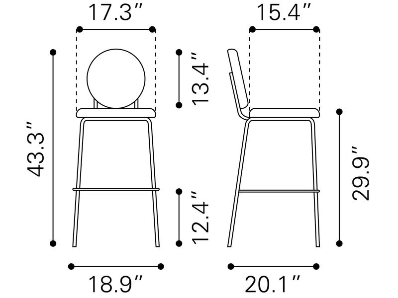 Odessa Barstool Green & Gold 9