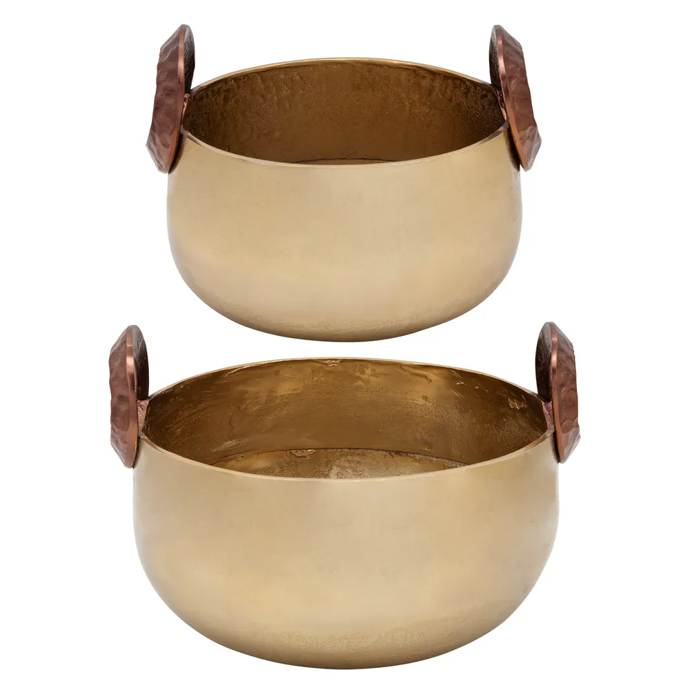 ORIONBURN SET OF 2 GOLD BOWLS 9 (IN)