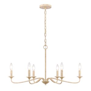 Ellisville 30'' Wide 6-Light Chandelier - Antique Cream 8