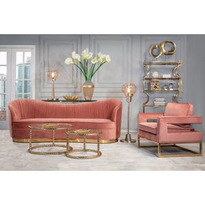 METAL/GLASS 65" 5-TIER SHELF UNIT, GOLD KD 2
