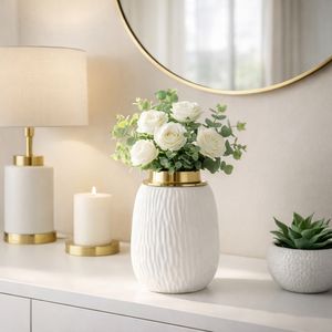 ADLERCREST WHITE VASE 9 (IN) 2