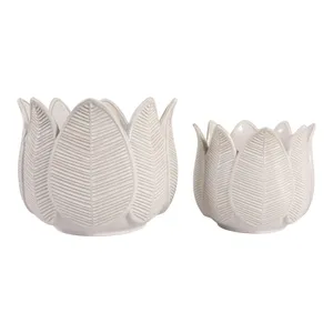 BRADYRIDGE SET OF 2 IVORY PLANTER 10 (IN) 1