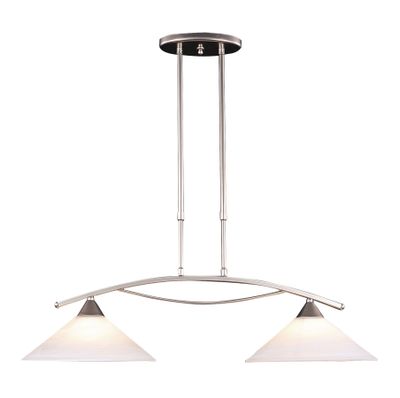 Elysburg 31″ Wide 2-Light Linear Chandelier - Satin Nickel