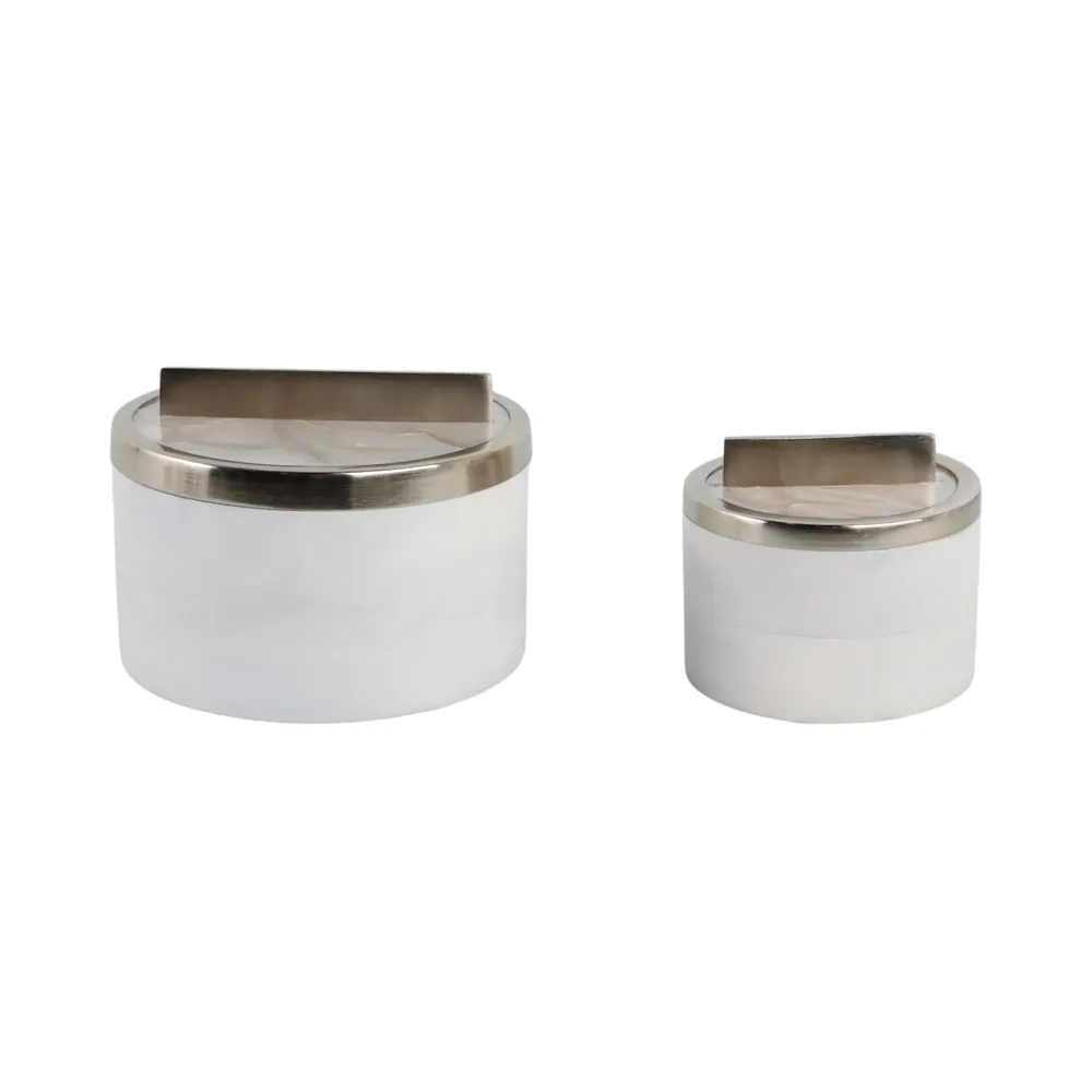 CHATHAMWORTH SET OF 2 WHITE BOXES 6 (IN)