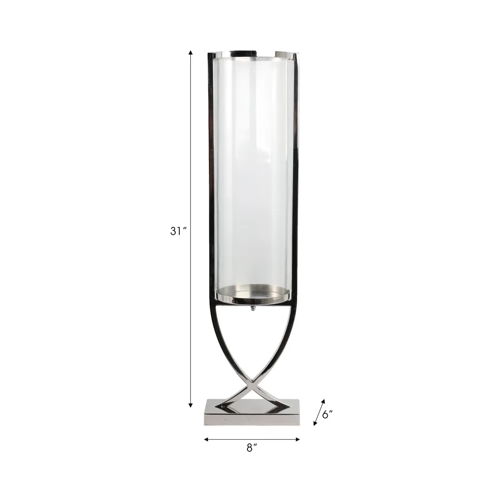 OLIVERHAVEN SILVER CANDLE HOLDER 31 (IN)