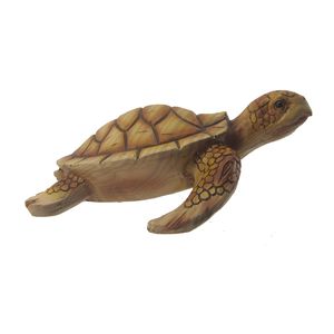 3-1/2" WOODEN FINISH SEA TURTLE FIGURE 1