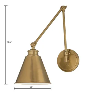 Aidan 18.5'' High 1-Light Swingarm Sconce - Aged Brass 2