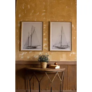 Set of 2 Framed Sailboat Prints Under Glass 1