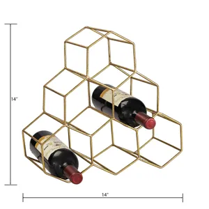 Angular Study Wine Rack - Gold 2