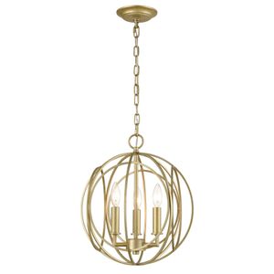 Loughton 14'' Wide 3-Light Chandelier - Golden Silver 1