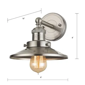 English Pub 8'' High 1-Light Sconce - Satin Nickel 2