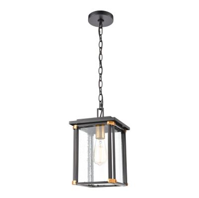 Vincentown 8″ Wide 1-Light Outdoor Pendant - Matte Black