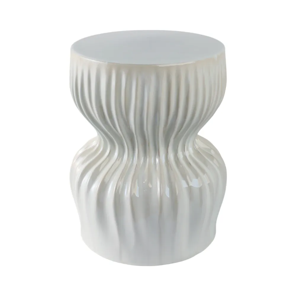 LEONAMILL WHITE GARDEN STOOL 19 (IN)