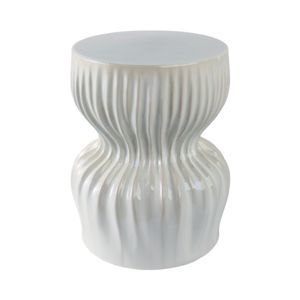 LEONAMILL WHITE GARDEN STOOL 19 (IN) 3