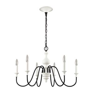 Val de Loire 28'' Wide 6-Light Chandelier - White 2